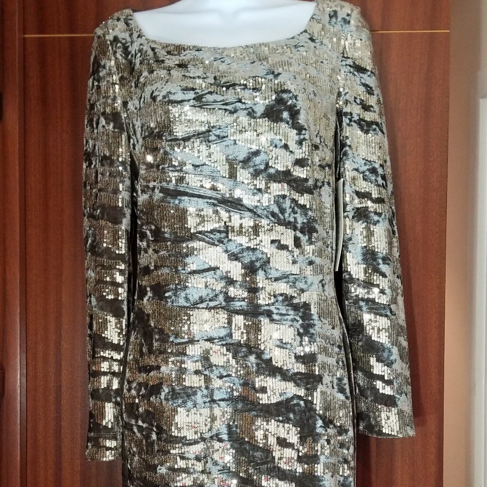 NWT Boston Proper sequin & velvet dress sz 12